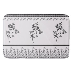 Wervelende stijl flora & gebladerte in ornamenteel badmat