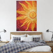Wervelende stralende zonneschijn gestructureerde a canvas afdruk (Insitu (Slaapkamer))