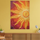 Wervelende stralende zonneschijn gestructureerde a canvas afdruk (Insitu (Woonkamer))