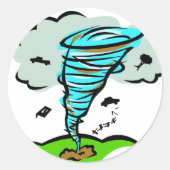 wervelende tornado ronde sticker (Voorkant)