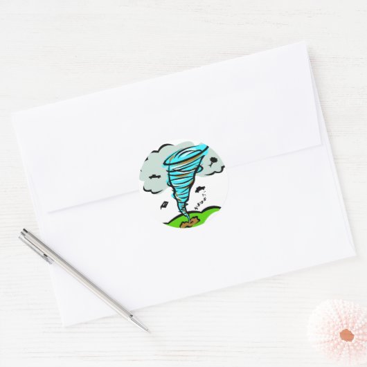 wervelende tornado ronde sticker (Envelop)