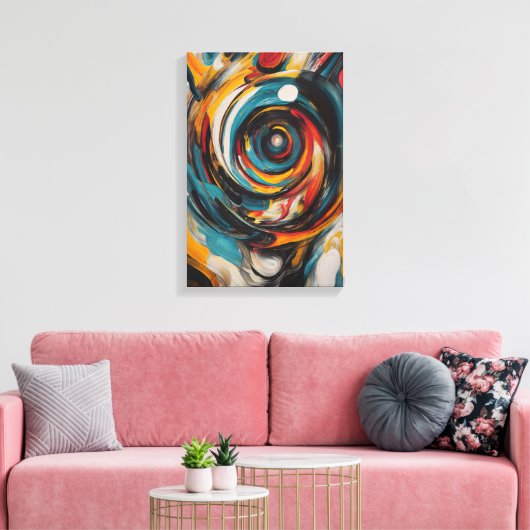 Wervelende Vortex Abstract Expressionisme Moderne  Canvas Afdruk (Insitu (Woonkamer))