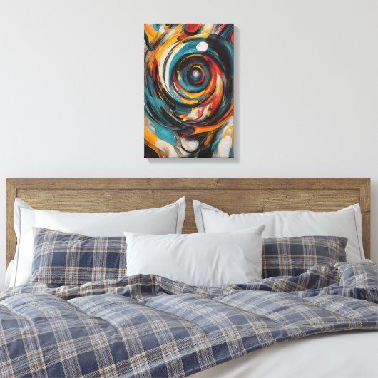 Wervelende Vortex Abstract Expressionisme Moderne  Canvas Afdruk (Insitu (Slaapkamer))