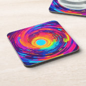 wervelende vortex Abstracte kunst Bier Onderzetter (Linkerzijde)