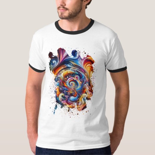 Wervelende vortex van kleuren t-shirt (Voorkant)