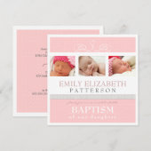  wervelfotocollage Baptisme-uitnodiging Kaart (Voorkant / Achterkant)