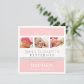  wervelfotocollage Baptisme-uitnodiging Kaart (Staand voorkant)