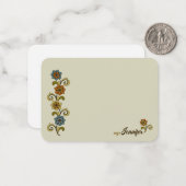  wervelige bloemblaadjes middeleeuwse stijl CC1279 Notitiekaartje (Voorkant / Achterkant in situ)