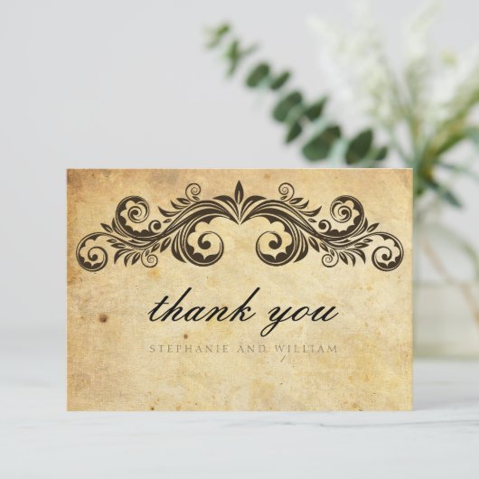 werveling bruiloft dank u kaart (Staand voorkant)