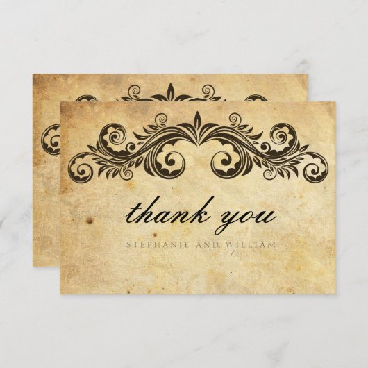  werveling bruiloft dank u kaart (Voorkant / Achterkant)