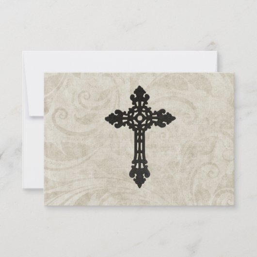 werveling Catholic Cross RSVP Kaartje (Voorkant)