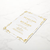 werveling grens bruiloft goud folie uitnodiging (Gedraaid)