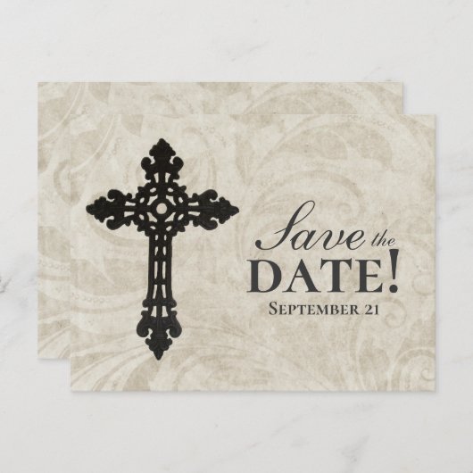  werveling Katholiek Kruis Save the Date Aankondigingskaart (Voorkant / Achterkant)