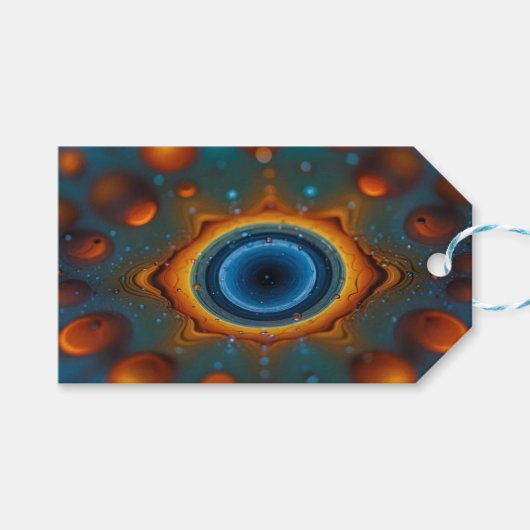 Werveling van Kleuren: Abstracte Dans van Olie en  Cadeaulabel (Voorkant (Horizontaal))