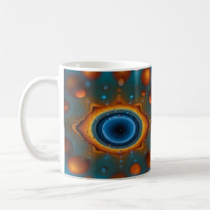 Werveling van Kleuren: Abstracte Dans van Olie en  Koffiemok