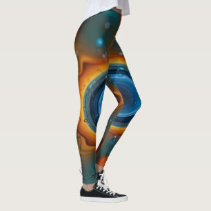 Werveling van Kleuren: Een Abstract Dans van Olie Leggings