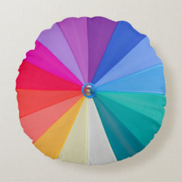 werveling van kleuren op polyester ronde kussen