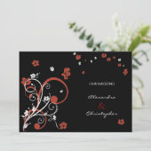 Wervelingen & Bloemen Elegante Trouw Aankondiging (Staand voorkant)