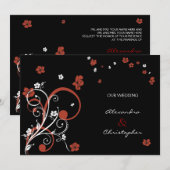 Wervelingen & Bloemen Elegante Trouw Aankondiging (Voorkant / Achterkant)