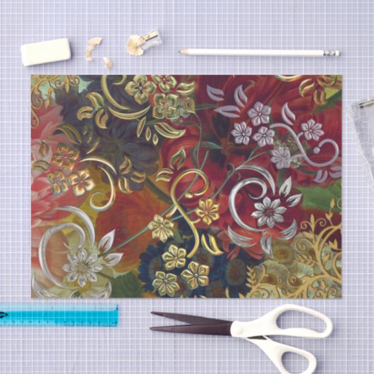  wervelingen bloemenachtergrond tissuepapier (Craft)