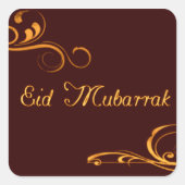  wervelingen - Eid Mubarrak Vierkante Sticker (Voorkant)