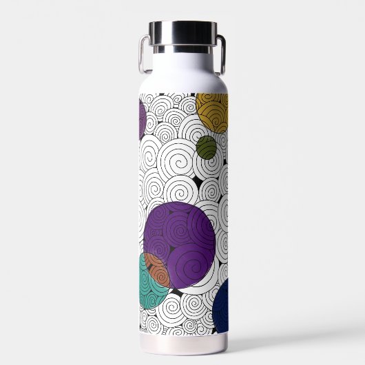 Wervelingen en cirkels Waterfles (Voorkant)