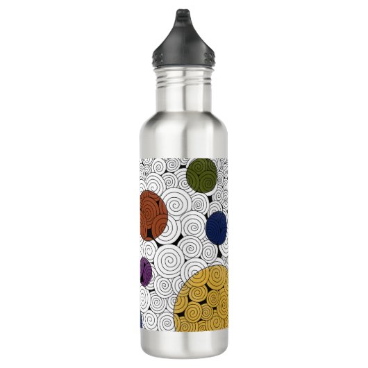 Wervelingen en cirkels waterfles waterfles  (Rechts)
