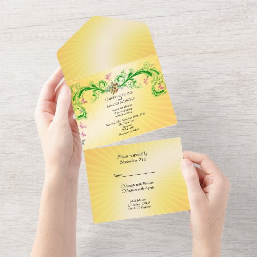 wervelingen en vlinders all in one uitnodiging (Afscheurbaar)