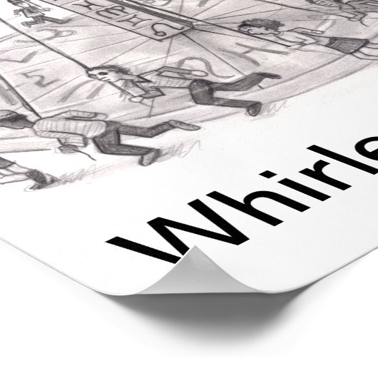 Wervelingen gekruld. Mensen die rondlopen in de as Poster (Hoek)