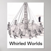 Wervelingen gekruld. Mensen die rondlopen in de as Poster (Voorkant)