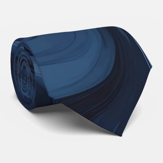 Wervelingen in blauw en zwart stropdas (Opgerold)