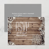 wervelingen kant schuur hout land bruiloft RSVP Uitnodiging Briefkaart (Voorkant / Achterkant)