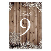 Wervelingen Lace Schuur Hout Land Trouwtafel Numme Kaart (Voorkant)