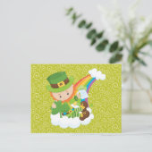 Wervelingen Leprechaun en Rainbow Briefkaart (Staand voorkant)
