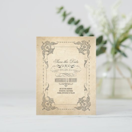 wervelingen lijst Oud Sla de datum briefkaarten (Staand voorkant)