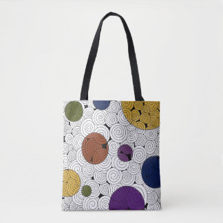 Wervelingen over de hele canvas tas