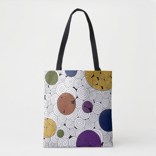 Wervelingen over de hele canvas tas (Voorkant)