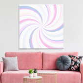 Wervelingen Roze Blauw Perzik Canvas Afdruk (Insitu (Woonkamer))