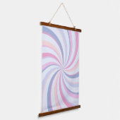 Wervelingen Roze Blauw Perzik Hangend Wandkleed (Gebogen)