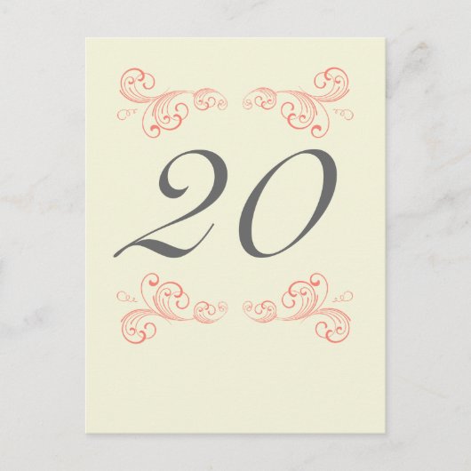  wervelingen, Sinaasappel, Grijze Trouwtafel Numme Briefkaart (Voorkant)