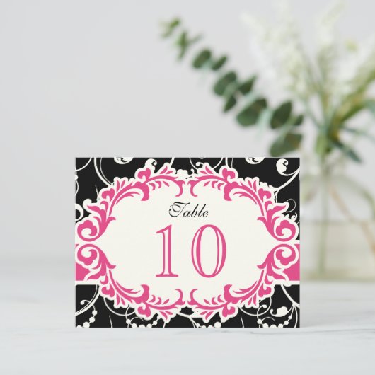 Wervelingen Tafelnummer Briefkaart (Fushia Lijst) (Staand voorkant)