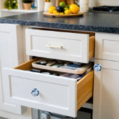 Wervelingen van Blauw en Wit op Drawer Pull Knop