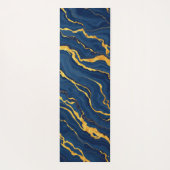 Wervelingen van glanzend goud en blauw yogamat (Achterkant)