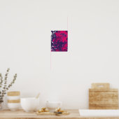 Wervelingen van Helder Roze, Donker Paarse, & Wit Poster (Keuken)