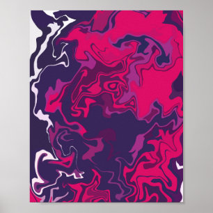 Wervelingen van Helder Roze, Donker Paarse, & Wit Poster