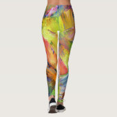 Wervelingen van Neon kleuren Leggings (Achterkant)