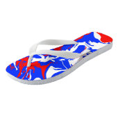 Wervelingen van Rood, Wit en Blauw Teenslippers (Schuin)