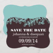 wervelings bladeren save the date (Voorkant / Achterkant)