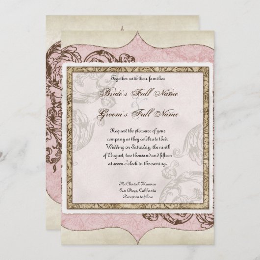  wervelingsetsen - bruiloft uitnodiging (Voorkant / Achterkant)