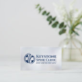 Wervelkolom en medisch kruis - blauw visitekaartje (Staand voorkant)